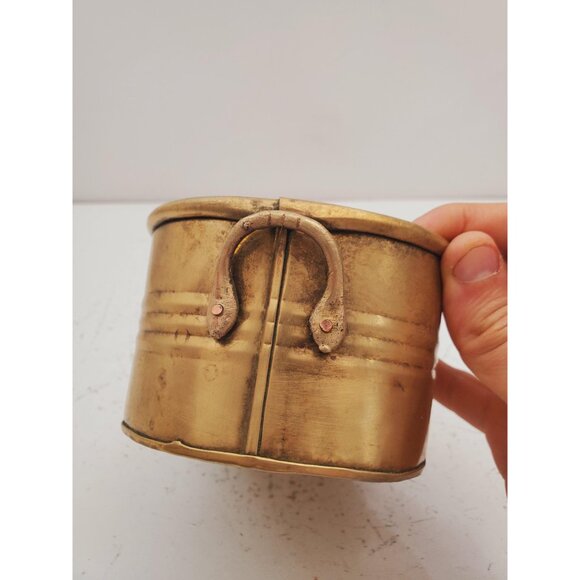 Vintage Brass Planter,- With Handles -Brass Rectangle Planter Vintage oval brass - Picture 3 of 10
